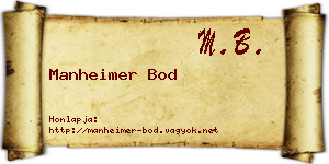 Manheimer Bod névjegykártya